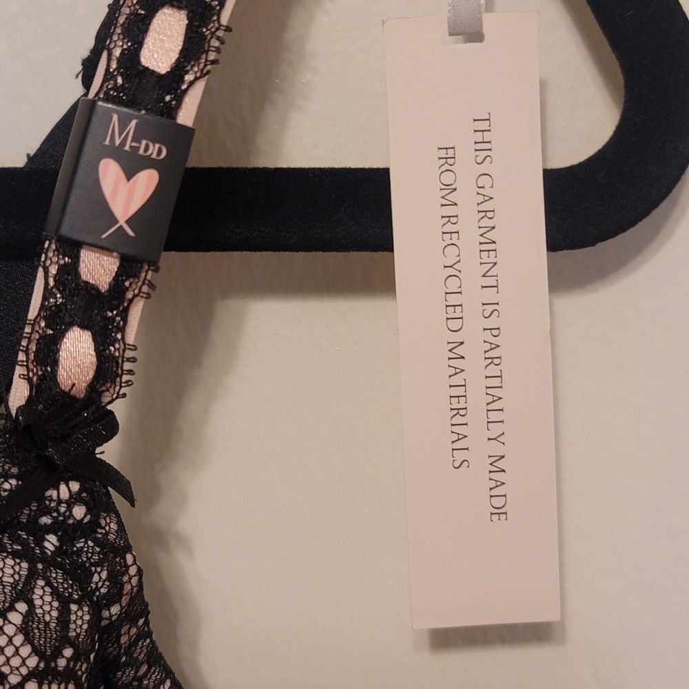 Victoria's Secret Corset Pink & Black Lace Bra Top Sexy Shapewear Size Medium DD - Picture 12 of 13